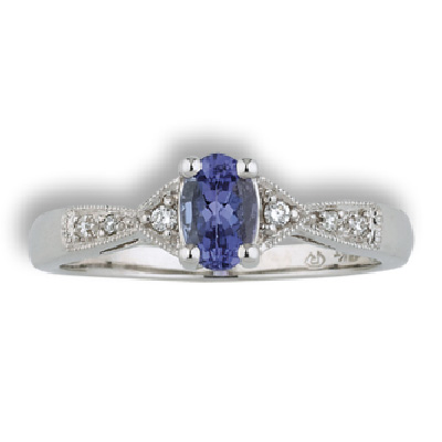 14K Oval Tanzanite and Diamond Ring - HL Art Jewelers
