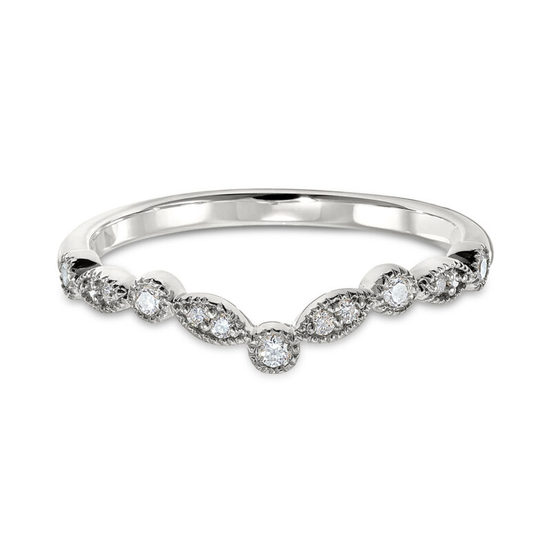 Victor - #WR2155KW (Photo) STACKABLES 14KT white gold, chevron-style diamond band, .13 CT TW