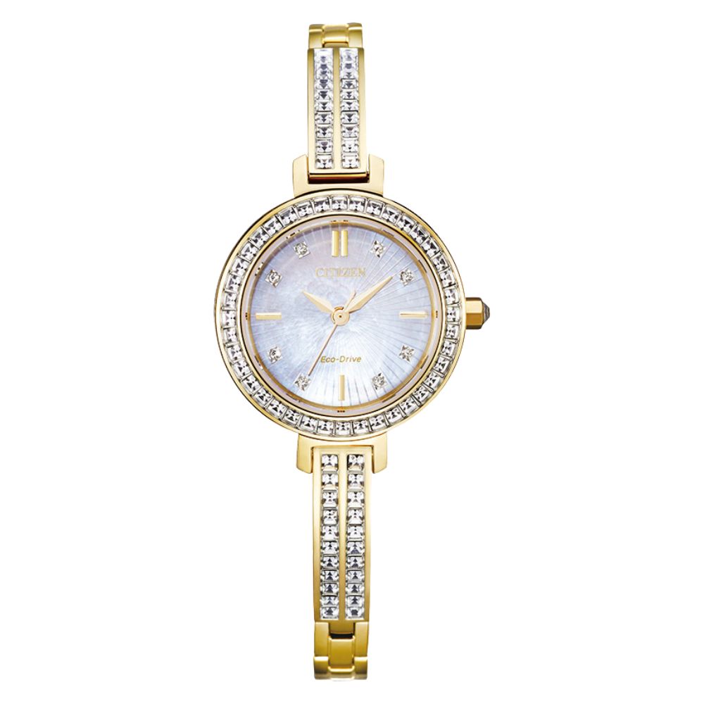 Silhouette Crystal White Dial Stainless Steel Bracelet