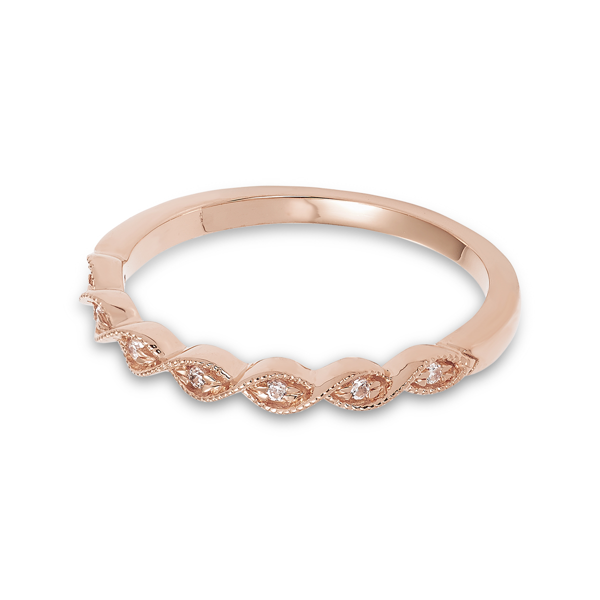 STACKABLES 10KT Rose Gold and Diamond Band: 0.04 CTTW