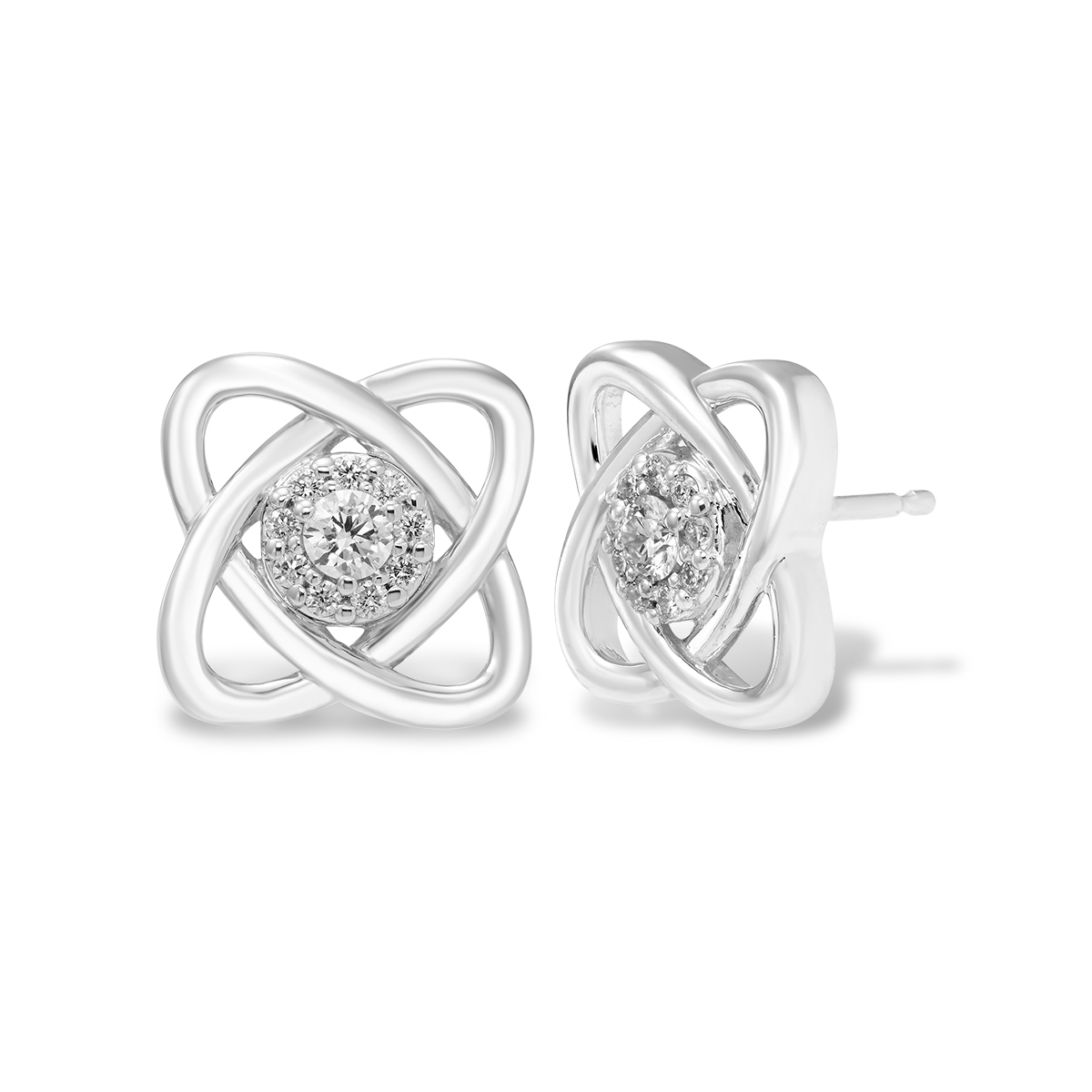 10KT White Gold and Diamond Earrings: 0.20 CTTW Diamonds