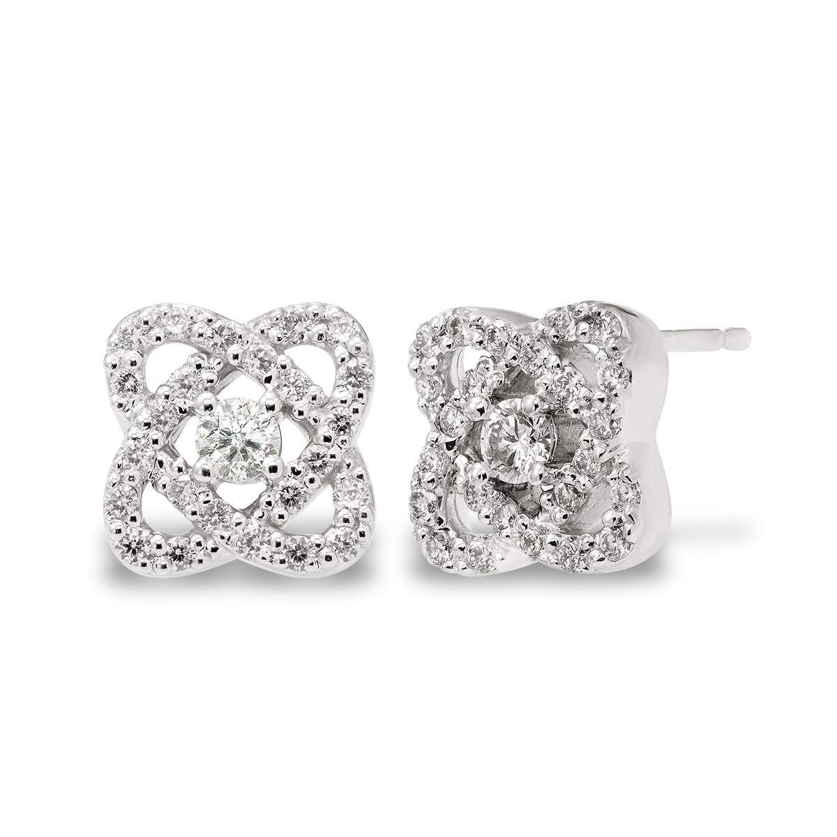 10KT White Gold and Diamond Earrings: 0.33 CTTW Diamonds