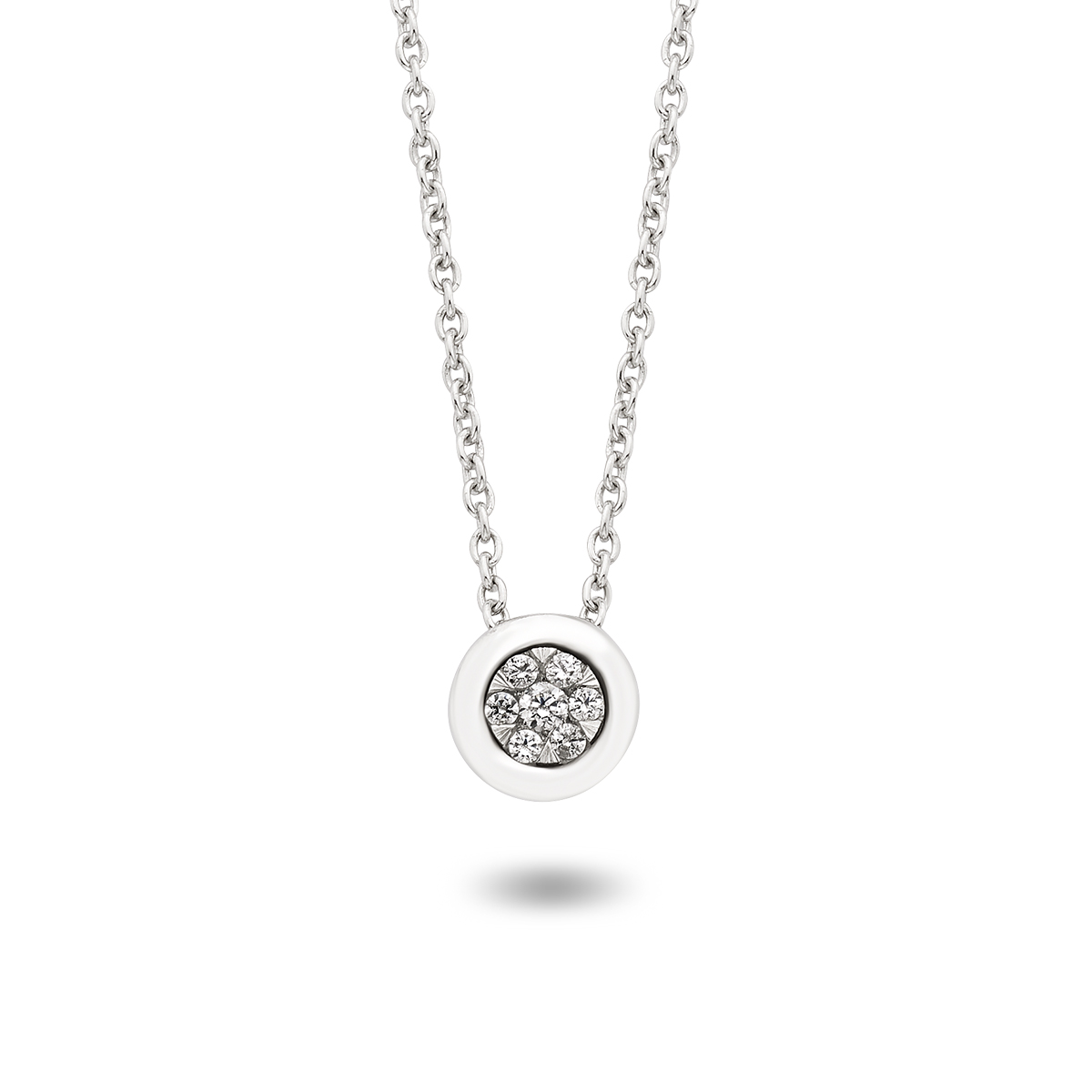 White Gold, Diamond Solitaire Star Necklace: 0.25 CT Diamond