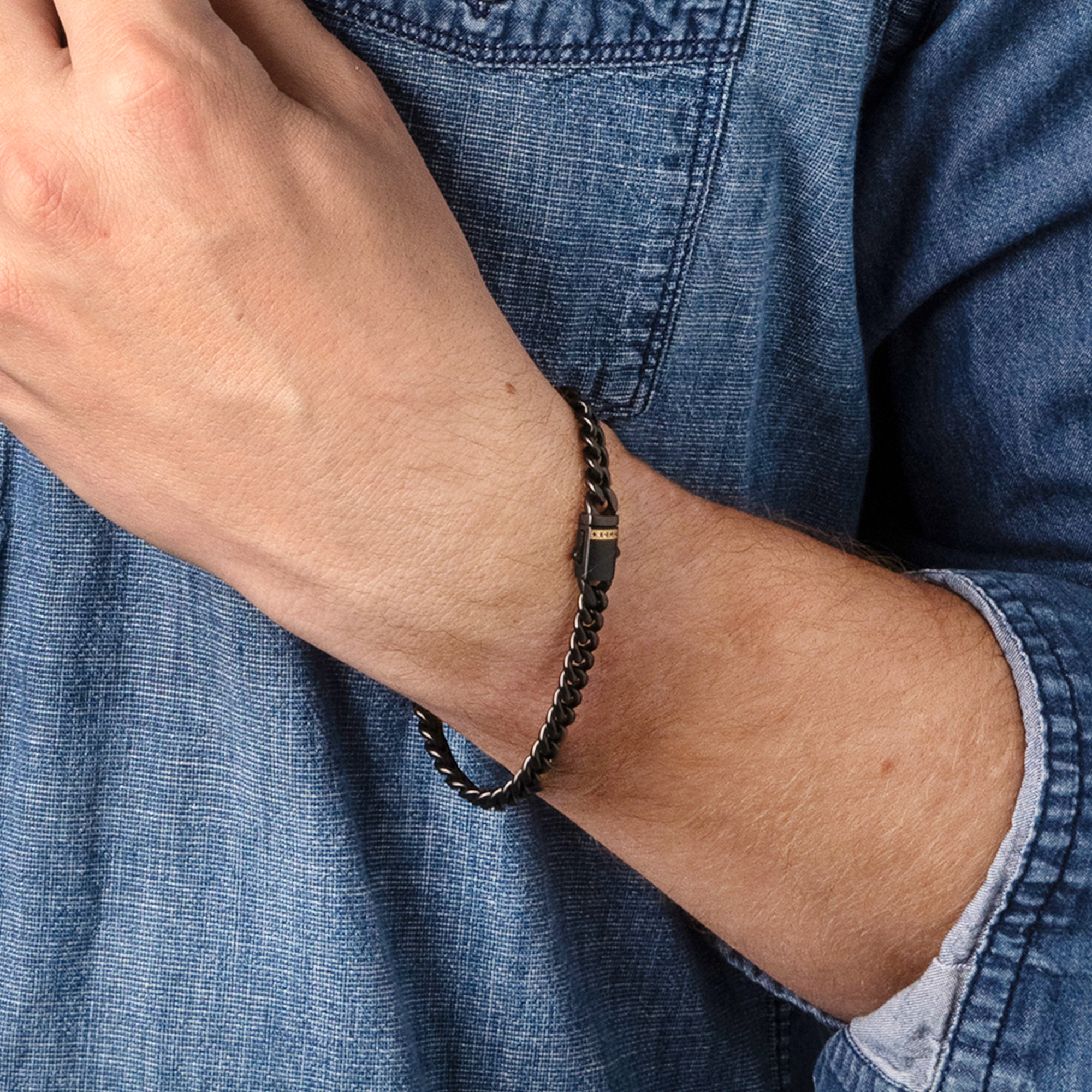 Men's 8mm Black IP Steel Matte Finish Miami Cuban Chain bracelet with Genuine Black Sapphire gems - Image 7