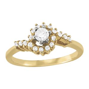 14K Yellow Gold Semi-Mount Diamond Engagement Ring: 1/4 C TTW