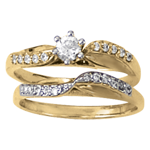 14K Yellow Gold Semi-Mount Diamond Engagement Ring: 1/10 CTTW