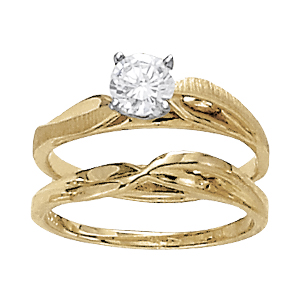 14K Yellow Gold Semi-Mount Diamond Engagement Ring