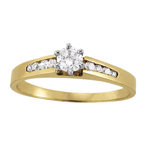 14K Yellow Gold Semi-Mount Diamond Engagement Ring: 1/8 CTTW