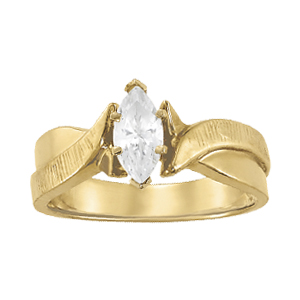 14K Yellow Gold Semi-Mount Diamond Engagement Ring