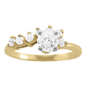 14K Yellow Gold Semi-Mount Diamond Engagement Ring: 1/3 CTTW