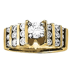 14K Yellow Gold Semi-Mount Diamond Engagement Ring: 5/8 CTTW