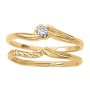 14K Yellow Gold Semi-Mount Diamond Engagement Ring