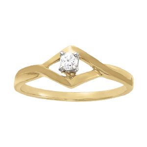 14K Yellow Gold Semi-Mount Diamond Engagement Ring