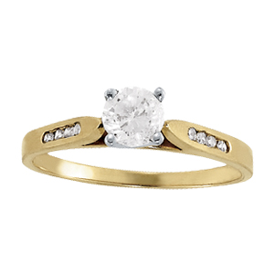 14K Yellow Gold Semi-Mount Diamond Engagement Ring: 1/20 CTTW