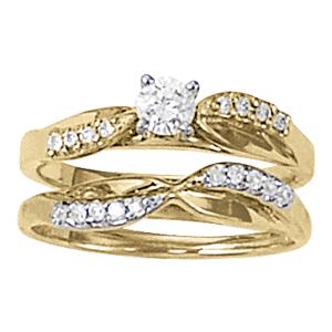 14K Yellow Gold Semi-Mount Diamond Engagement Ring: 1/15 CTTW