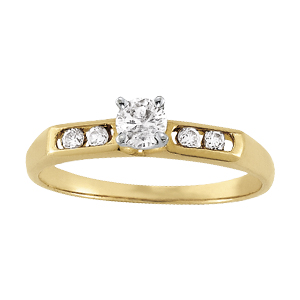 14K Yellow Gold Semi-Mount Diamond Engagement Ring: 1/10 CTTW