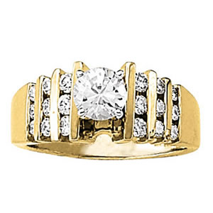 14K Yellow Gold Semi-Mount Diamond Engagement Ring: 1/2 CTTW