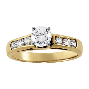 14K Yellow Gold Semi-Mount Diamond Engagement Ring: 1/3 CTTW