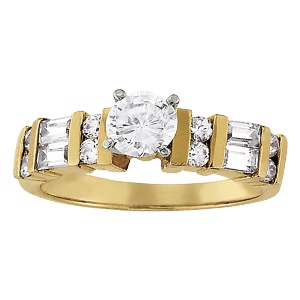 14K Yellow Gold Semi-Mount Diamond Engagement Ring: 5/8 CTTW