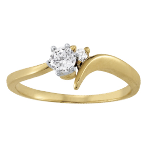14K Yellow Gold Semi-Mount Diamond Engagement Ring: 1/20 CTTW