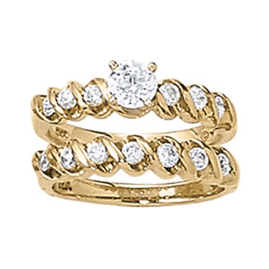 14K Yellow Gold Semi-Mount Diamond Engagement Ring: 1/4 CTTW