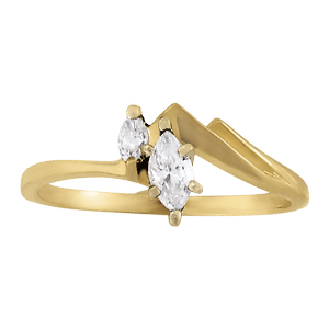 14K Yellow Gold Semi-Mount Diamond Engagement Ring: 1/20 CTTW