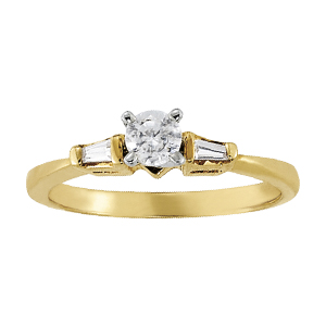 14K Yellow Gold Semi-Mount Diamond Engagement Ring: 1/8 CTTW