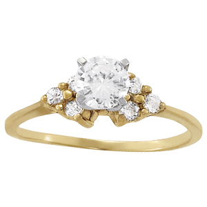 14K Yellow Gold Semi-Mount Diamond Engagement Ring: 1/5 CTTW