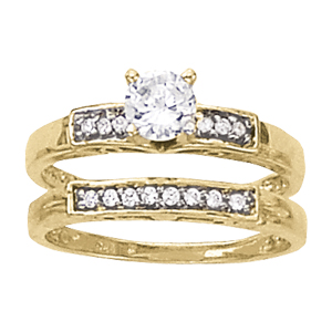 14K Yellow Gold Semi-Mount Diamond Engagement Ring: 1/20 CTTW