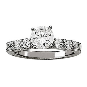 14K White Gold Semi-Mount Diamond Engagement Ring: 1/2 CTTW