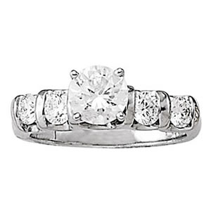 14K White Gold Semi-Mount Diamond Engagement Ring: 3/4 CTTW