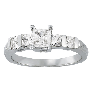 14K White Gold Semi-Mount Diamond Engagement Ring: 1/2 CTTW