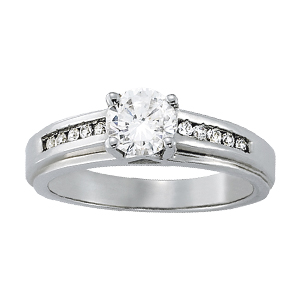 14K White Gold Semi-Mount Diamond Engagement Ring: 1/6 CTTW
