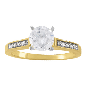 14K White Gold Semi-Mount Diamond Engagement Ring: 1/10 CTTW