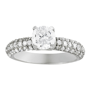 14K White Gold Semi-Mount Diamond Engagement Ring: available in 0.5, .75, 1.0, 1.25, 1.5 or 2.0 CTTW