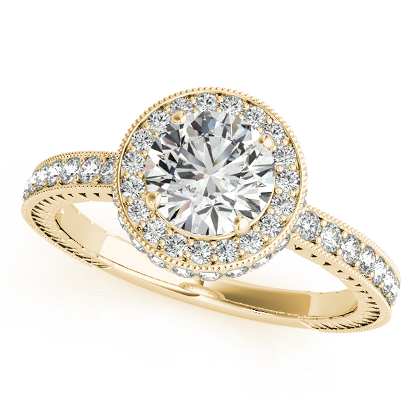 14K Yellow Gold Semi-Mount Diamond Engagement Ring: 1/2 CTTW