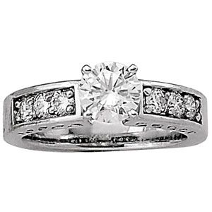 14K White Gold Semi-Mount Diamond Engagement Ring: 1/2 CTTW