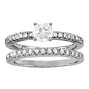 14K White Gold Semi-Mount Diamond Engagement Ring: 1/8 CTTW