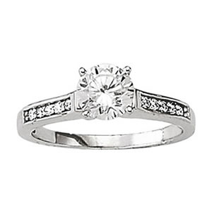 14K White Gold Semi-Mount Diamond Engagement Ring: 1/10 CTTW