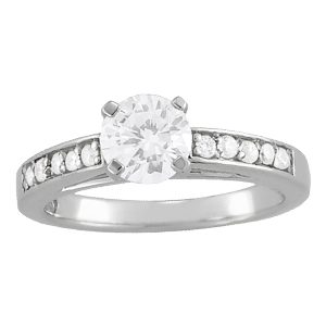 14K White Gold Semi-Mount Diamond Engagement Ring: 1/5 CTTW