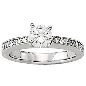 14K White Gold Semi-Mount Diamond Engagement Ring: 1/4 CTTW