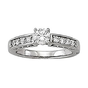 14K White Gold Semi-Mount Diamond Engagement Ring: 1/4 CTTW