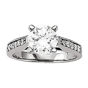 14K White Gold Semi-Mount Diamond Engagement Ring: 1/4 CTTW