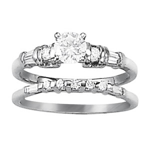 14K White Gold Semi-Mount Diamond Engagement Ring: 1/5 CTTW