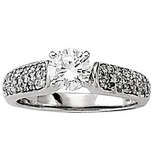 14K White Gold Semi-Mount Diamond Engagement Ring: 1/3 CTTW