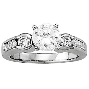14K White Gold Semi-Mount Diamond Engagement Ring: 1/2 CTTW