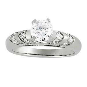 14K White Gold Semi-Mount Diamond Engagement Ring: 1/5 CTTW