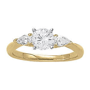 14K Yellow Gold Semi-Mount Diamond Engagement Ring: 3/8 CTTW