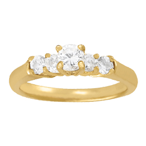 14K Yellow Gold Semi-Mount Diamond Engagement Ring: 3/8 CTTW