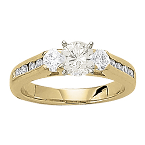14K Yellow Gold Semi-Mount Diamond Engagement Ring: 3/8 CTTW